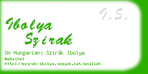ibolya szirak business card